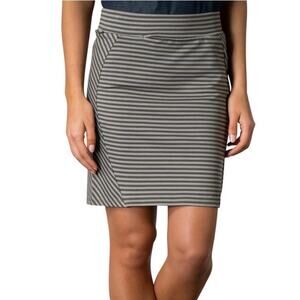 TOAD & CO. | Transita Skirt Black Gray Stripe Striped Pencil Stretch | Medium